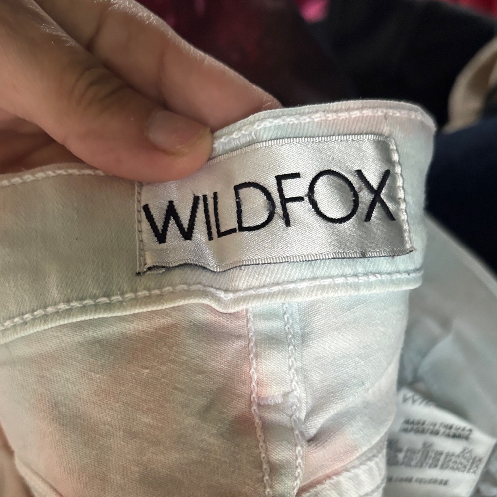 Wildfox Pastel Tie-Dye Skinny Jeans - White & Peach - Picture 2 of 4